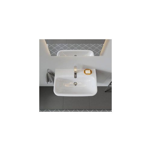 Duravit DuraStyle Waschtisch 440x650x170mm wandhäng., Weiß Hochglanz, Rechteckig, 1 WP mittig, 1 HL mittig, mit ÜL 2319650000 Image