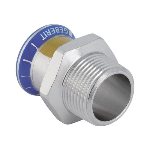 Geberit Mapress Edelstahl Übergang mit Außengewinde, Gas, d 22mm, R 1" 34346 Image