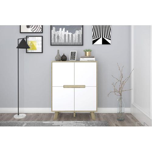 Kommode INOSIGN "Delea", weiß (natur, weiß), B:80cm H:102cm T:40cm, MDF, Sideboards, Türkommode