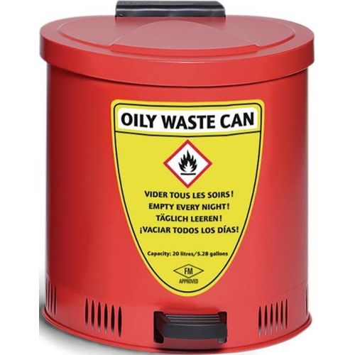 asecos Sammelbehälter 20 l,Stahl,rot