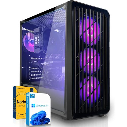 SYSTEMTREFF Gaming PC - Ryzen 5 4500 - AMD Radeon RX 6400 4GB - 16GB DDR4 - 256GB SSD - Windows 11 Pro - Desktop