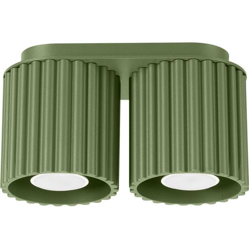 Deckenlampe Aluminium GU10 IP20 Olivgrün 2-flammig länglich Modern