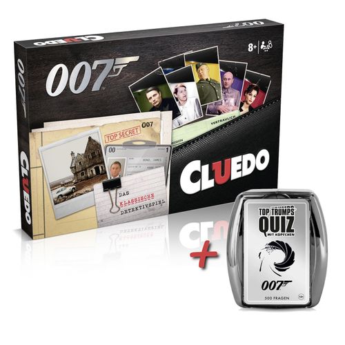 Winning Moves James Bond Cluedo & Top Trumps Quiz Bundle – deutschsprachiges 007 Spielset
