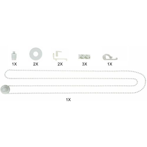 Sichtschutzzüge Ersatzteil-Set MY HOME "Montagezubehör-Set für Doppelrollos der Marke My Home", weiß, Kunststoff, Sichtschutzzüge, Für Doppel-Rollowellen mit einem ø von 17 mm