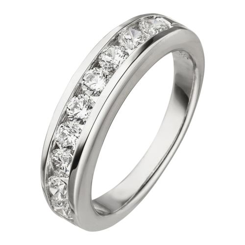 Silberring JOBO Gr. 52, silber (silber 925), Fingerringe, Damen, 52, Silber 925 (Sterlingsilber), Silberring, 925 Silber mit 9 Zirkonia