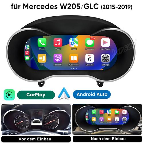 12.3" Carplay LCD Digital Tacho Instrumente Kombiinstrument Für Mercedes Benz C-CLASS W205 2015-2018 / GLC X253 2016-2019 NTG5.0