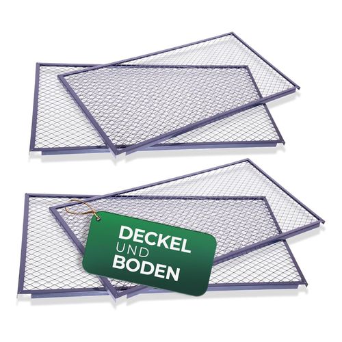 Novatool Garten-Komposter Deckel und Boden, Komposter mit erweiterbarem Stecksytem, pulverbeschichteter Metallkomposter mit 1000 Liter Volumen, Kompost Kompostgitter Kompostkiste Bio Rasenkomposter