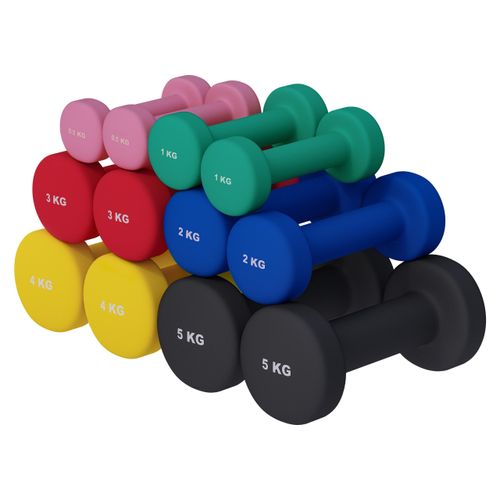 GORILLA SPORTS® Neopren Kurzhanteln - 2er Set, 31kg Komplettset, rutschfest - Hanteln, Gewichte, Hantelset, Dumbbells, Gymnastikhanteln, Fitness