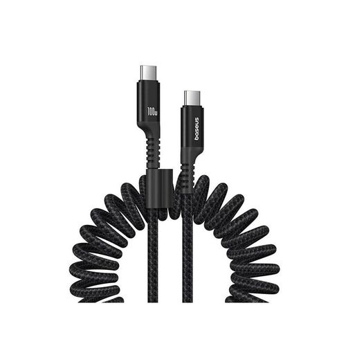 Baseus Fast Charging Cable USB-C to USB-C Fish-Eye - 100watt - 1m coilled - Black