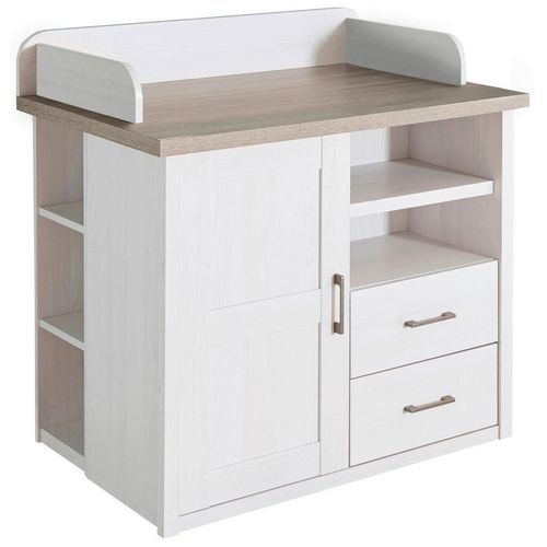 Wickelkommode Luca / Corner , Weiß , Metall , 3 Fächer , 2 Schubladen , 106x102x75 cm , Babymöbel, Wickelkommoden & Zubehör, Wickelkommoden