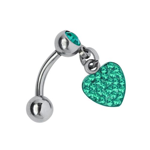 Bauchnabelpiercing ADELIA´S "Piercing Piercing Bauchnabelpiercing", Damen, Gr. onesize, blau (türkis), Titan, Piercings, Titan Banane - Bauchnabel Piercing Herzanhänger türkis