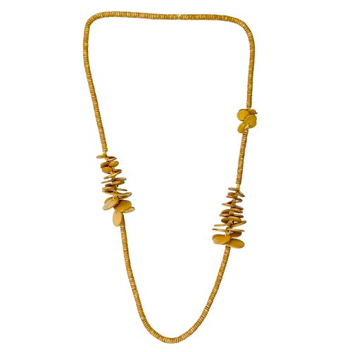 Lange Kette "Sun", Damen, Gr. onesize, Holz, braun, COLLEZIONE ALESSANDRO, Basic, Halsketten, aus Holzscheibchen gefädelt