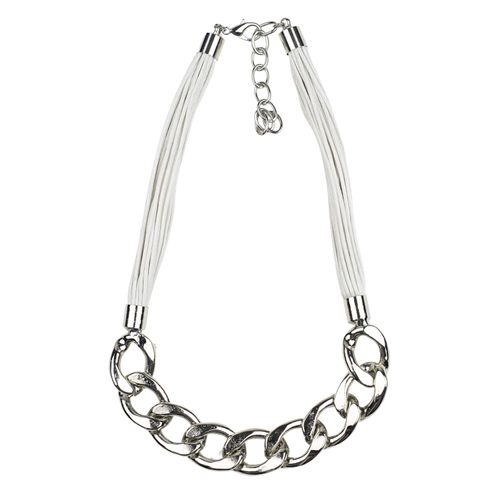 Kette mit Anhänger "Lagos", Damen, Gr. onesize, Metall, weiß, COLLEZIONE ALESSANDRO, Basic, Halsketten, mit Metallgliedern