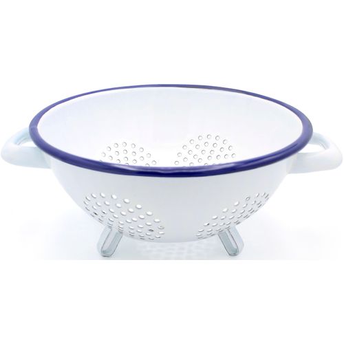 Küchensieb KRÜGER "Husum", weiß, B:32cm H:13,5cm Ø:26cm, Küchensiebe, Emaille, Ø 26 cm