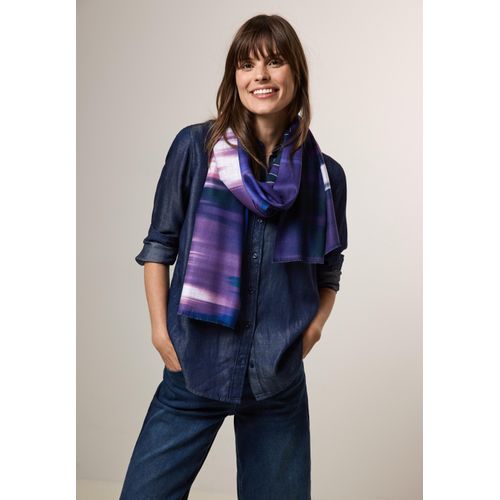 Schal CECIL, Damen, Gr. onesize, blau (dull teal blau), Stoff, 100% Polyester, bedruckt, Modetücher, mit grafischem Print