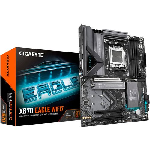 GIGABYTE Mainboard "X870 EAGLE WIFI7 Mainboard - Unterstützt AMD Ryzen 9000 CPUs, 14+2+2 P", schwarz, B:8,1cm H:27cm T:33,8cm, Mainboards