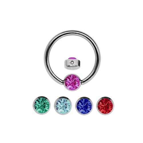 Nasenpiercing ADELIA´S "Piercing Piercing Nasenpiercing", Damen, Gr. 10, bunt, Titan, Piercings, Titan Set - Ring mit + 5 Wechsel Klemmplatten mit bunten Steinen