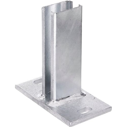 Pfostenträger ALBERTS, grau (feuerverzinkt), B:8cm T:15,6cm, Stahl, Bodenanker, zum Aufschrauben, feuerverzinkt, für Pfosten 60 x 40 mm