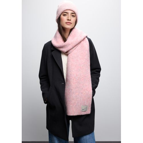 Schal STREET ONE, Damen, Gr. onesize, sweet rose meliert, Stoff, 62% Nylon, 33% Polyacryl, 5% Wolle, unifarben, Modetücher, Grobstrick