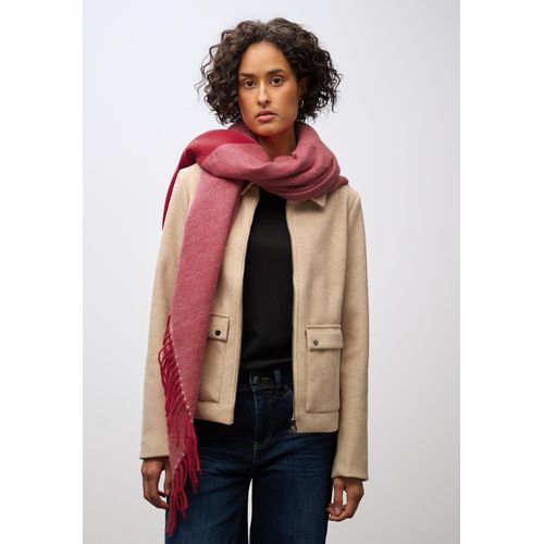 Halstuch STREET ONE, Damen, Gr. onesize, racing rot, Stoff, 70% Polyester, 30% Viskose, colorblocking, Modetücher, mit Fransenkante