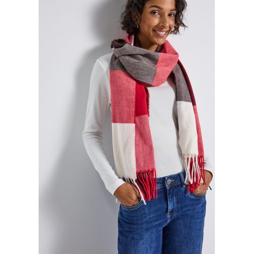 Schal STREET ONE, Damen, Gr. onesize, racing rot, Stoff, 100% Polyester, kariert, Modetücher, in Madras-Karo