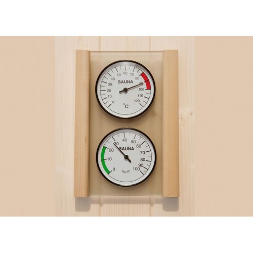 Klimamesser WEKA, weiß (weiß, natur), B:18cm H:28cm, Holz, Sicherheitsglas, Feuchtigkeitsmessgeräte