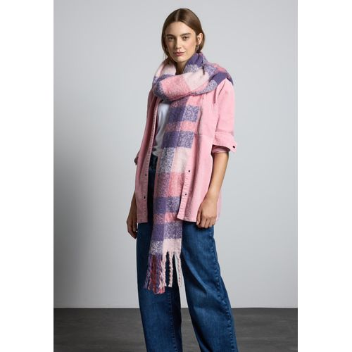 Halstuch STREET ONE, Damen, Gr. onesize, rosa (sandy rose), Stoff, 100% Polyester, kariert, Modetücher, mit Farbmix
