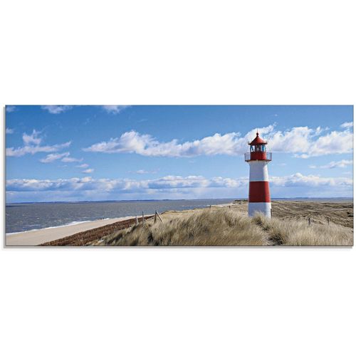 Glasbild ARTLAND "Leuchtturm Sylt", blau (farbe bild(er): blau), B:125cm H:50cm, Bilder, in verschiedenen Größen
