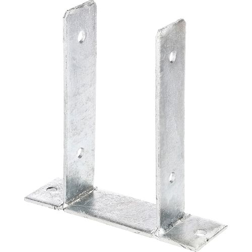 U-Pfostenträger ALBERTS, grau (feuerverzinkt), B:20cm T:6cm, Stahl, Bodenanker, zum Aufschrauben, feuerverzinkt, lichte Breite 101 mm
