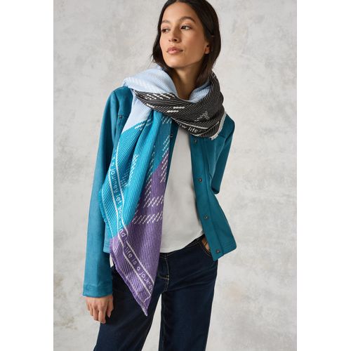 Halstuch CECIL, Damen, Gr. onesize, grau (deep charcoal grau), Feinstrick, 53% Polyacryl, 36% Modal, 11% Viskose, bedruckt, Modetücher, aus softem Materialmix