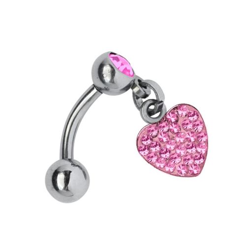 Bauchnabelpiercing ADELIA´S "Piercing Piercing Bauchnabelpiercing", Damen, Gr. onesize, rosa, Titan, Piercings, Titan Banane - Bauchnabel Piercing Herzanhänger rosa