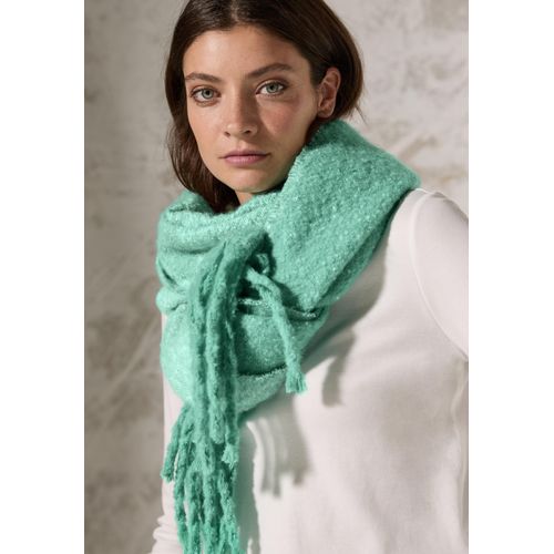 Schal CECIL, Damen, Gr. onesize, grün (aventurine grün), Stoff, 100% Polyester, Jacquardmuster, Modetücher, mit Fransenkante