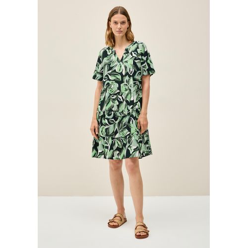 Sommerkleid CECIL, Damen, Gr. XS (36), US-Größen, grün (ink grün), Stoff, 100% Viskose, bedruckt, normal knielang, V-Ausschnitt, ausgestellter Saum, Kleider Sommerkleid, mit allover Blumenprint