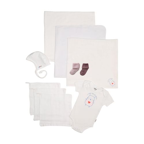 Erstausstattungspaket LILIPUT "Love", Mädchen, Gr. 44, weiß, 100% Baumwolle, KOB Set-Artikel Erstausstattungspaket, mit 10 Teilen