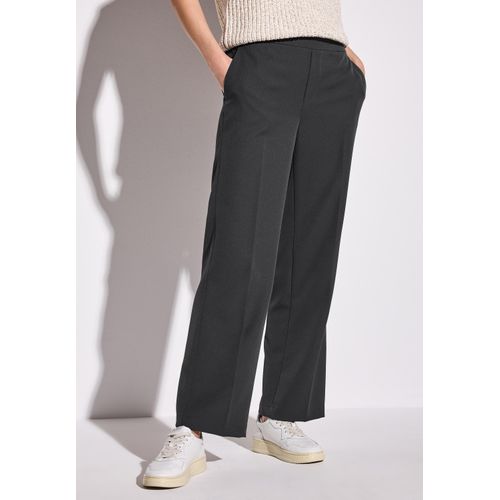 Stoffhose CECIL, Damen, Gr. 46, Länge 30, grau (granite grau), Stoff, 88% Polyester, 12% Elasthan, unifarben, loose fit lang, Hosen Stoffhose, im Loose Fit