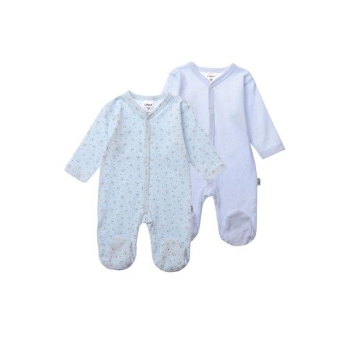 Strampler LILIPUT, Jungen, Gr. 98/104, blau (hellblau), 100% Baumwolle, Overalls, 2er-Pack mit niedlichen Motiven