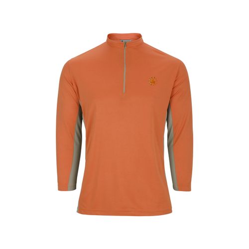 Langarmshirt AHORN SPORTSWEAR, Damen, Gr. 56, orange, 100% Polyester, bestickt, normal, ohne Ausschnitt, Shirts, mit kleinem Stehkragen