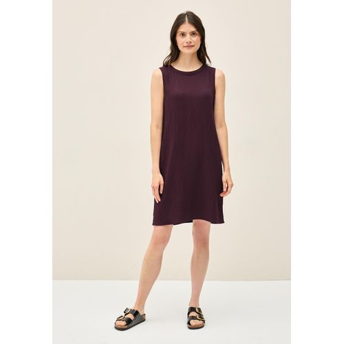 Sommerkleid CECIL, Damen, Gr. XXL (46), US-Größen, rot (mulberry rot), Stoff, 56% Viskose, 43% Polyester, 1% Elasthan, unifarben, normal knieumspielend, Rundhals, abgesteppt, Kleider Sommerkleid, knielang