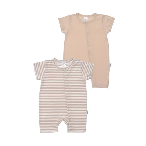 Strampler LILIPUT, Jungen, Gr. 74/80, beige, 95% Baumwolle, 5% Polyester, Rundhals, Overalls, mit praktischen Druckknöpfen