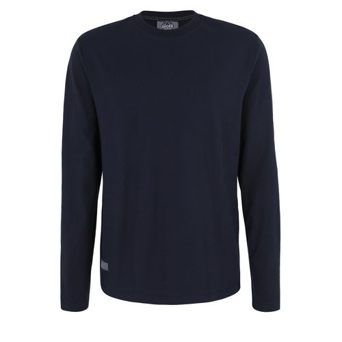 Langarmshirt AHORN SPORTSWEAR, Herren, Gr. 7XL, blau (dunkelblau), 100% Baumwolle, unifarben, normal, Rundhals, Shirts, mit modernem Rundhalsausschnitt