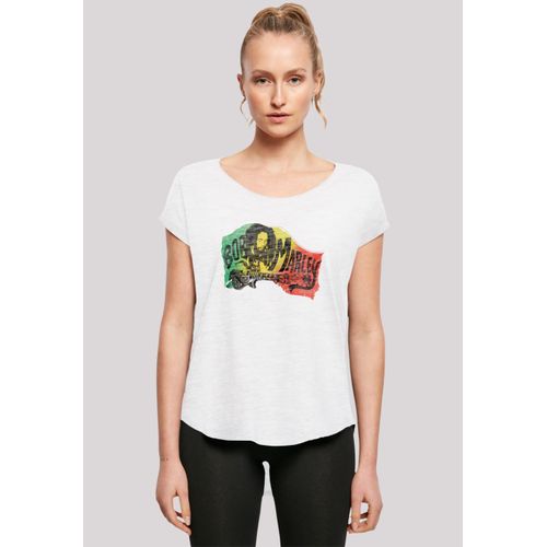 T-Shirt F4NT4STIC "Bob Marley Chords Reggae Music by Rock Off", Damen, Gr. S, weiß, Obermaterial: 100% Baumwolle, regular fit, Rundhals, ohne Bündchen, Shirts T-Shirt, Premium Qualität, Musik