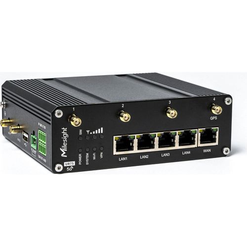 Milesight IoT Industrial Cellular Router UR75-504AE-W2-P 5G Wi-Fi GPS Supported