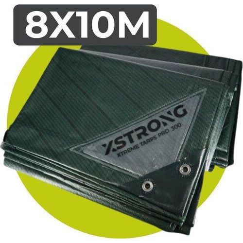 Xstrong Pro 300 - Abdeckplane - 8x10 - Grün - Wasserdicht & UV Best§ndig - 3-lagige kreuzweise laminierte Plane