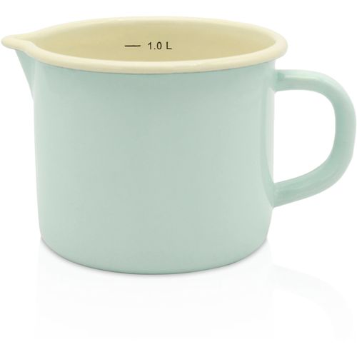 Milchtopf KRÜGER, grün (mint), H:11cm Ø:12cm, Töpfe, Literskala, 1 Liter, für Induktions-Kochfelder geeignet