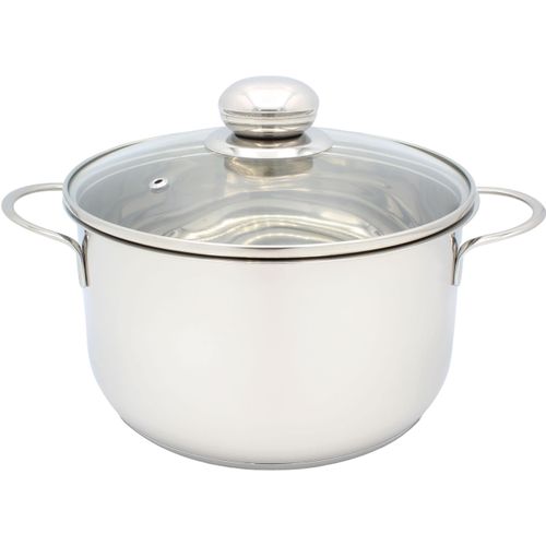 Fleischtopf KRÜGER "Saturn", silber, B:20cm H:12cm L:28,5cm Ø:20cm, Töpfe, Fleischtopf, Glasdecke für praktisches Sichtkochen