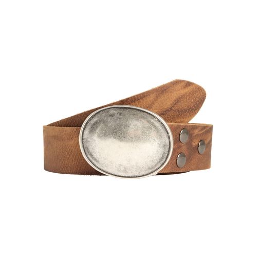Ledergürtel RETTUNGSRING GÜRTEL, Damen, Gr. 120, braun (cognac), Leder, unifarben, Gürtel Ledergürtel, mit austauschbarer Schließe »Oval Gewölbt Silber«