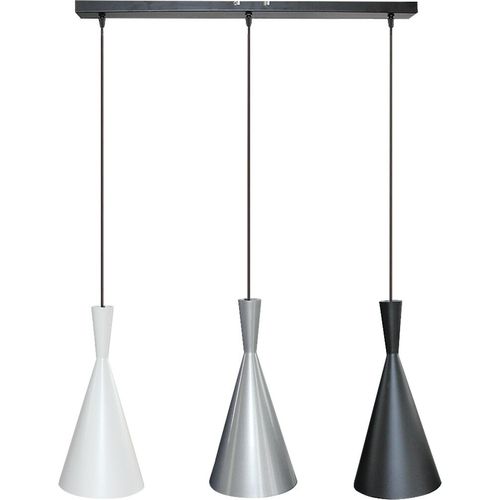 Rabalux 5312 Pendelleuchte 3 Spots Trincola, E27, schwarz-weiß-silber, rund, Industriell, ø190mm