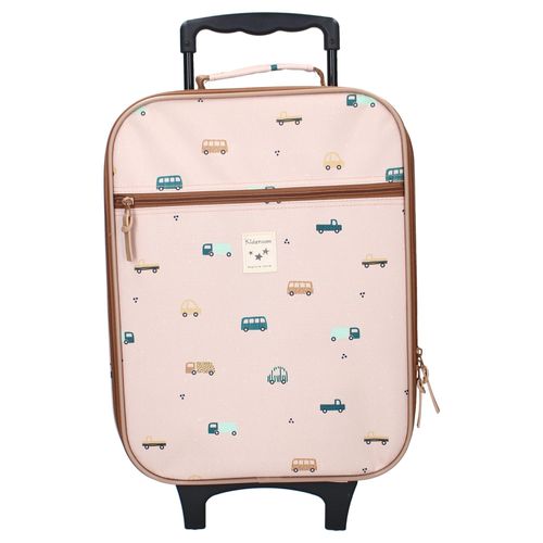 Trolley VADOBAG, Kinder, Gr. B/H/T: 30cm x 41cm x 14cm, braun (hellbraun), Polyester, Koffer, mit coolem Auto-Print