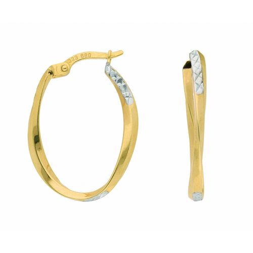 Paar Creolen ADELIA´S "Damen Goldschmuck 1 Paar 333 Gold Ohrringe / Creolen", gold, Ohrringe, Damen, Damen, Gold, 333 Gold Goldschmuck für Damen