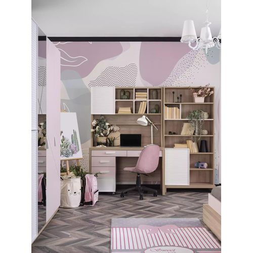 Schreibtisch Kinderzimmer Bücherregale Set 4tlg Computer Holz Rosa Neu